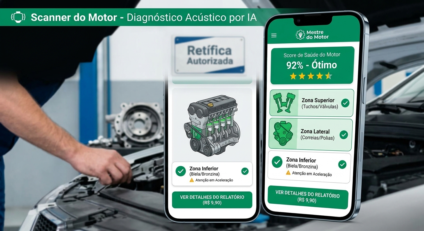 Mecânico analisando motor de caminhão